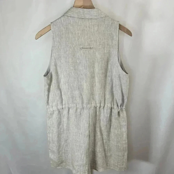 Anthropologie SAGE The Label Size Medium Romper Shorts Beige Linen - Picture 2 of 7